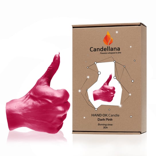 Świeca Candellana Hand OK Universal, Dark Pink Candellana