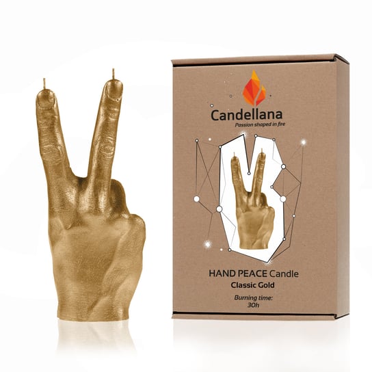 Świeca Candellana Hand PEACE Universal, Classic Gold Candellana