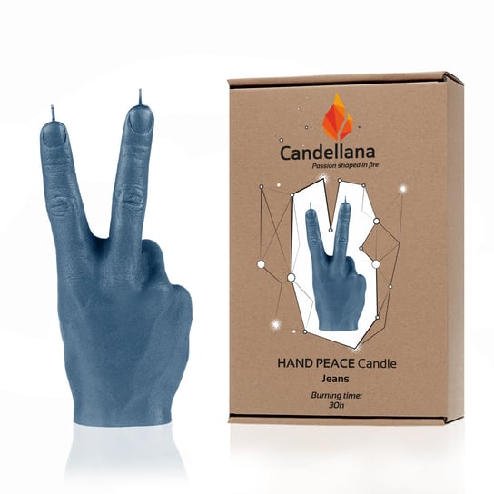 Świeca Candellana Hand PEACE Universal, Jeans Candellana