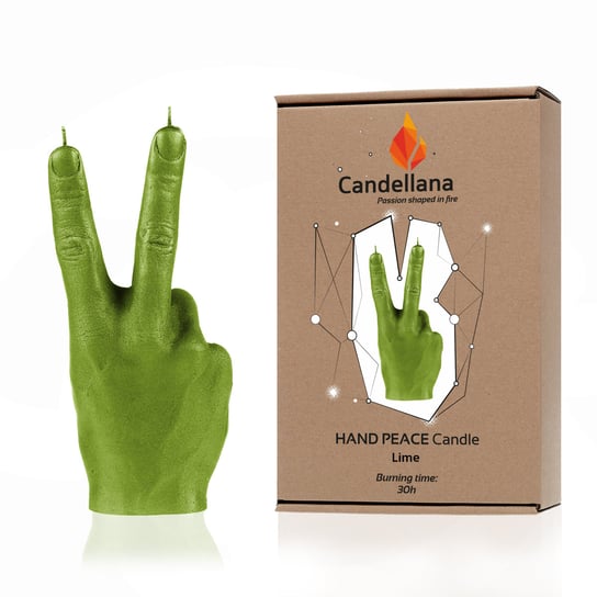 Świeca Candellana Hand PEACE Universal, Lime Candellana