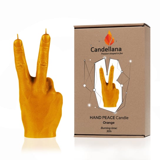 Świeca Candellana Hand PEACE Universal, Orange Candellana