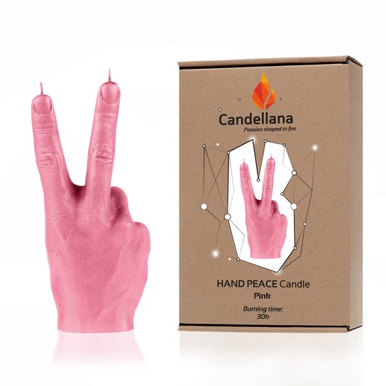 Świeca Candellana Hand PEACE Universal, Pink Candellana