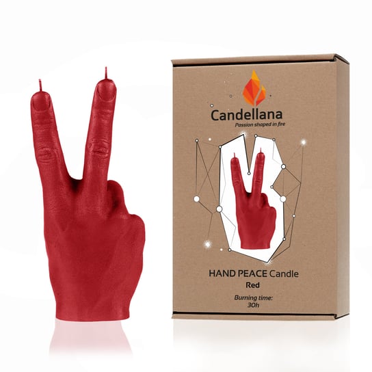 Świeca Candellana Hand PEACE Universal, Red Candellana