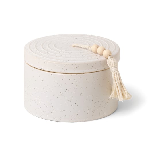 Świeca Ceramiczna Z Wieczkiem I Zawieszką Z Koralików 'Cypress & Fir' 283G Biała | Paddywax Paddywax
