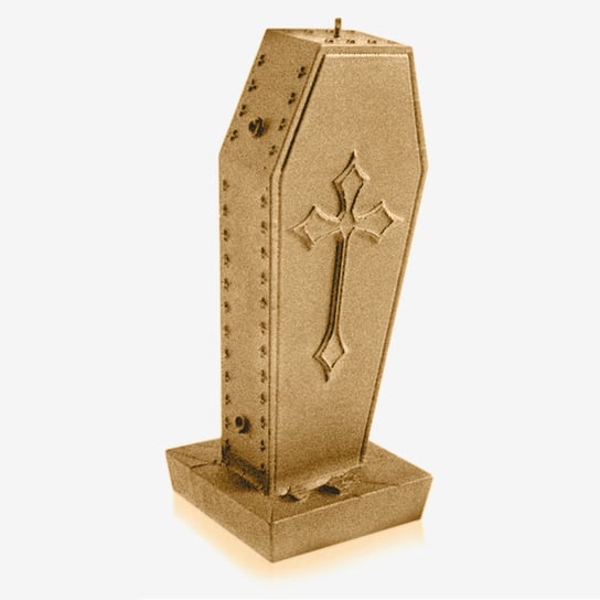 Świeca Coffin with Cross Classic Gold Candellana