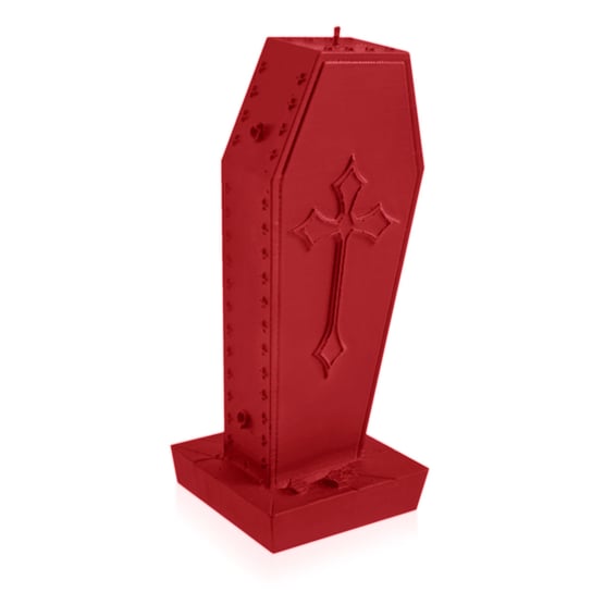 Świeca Coffin with Cross Red Candellana