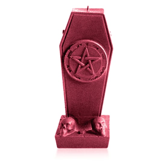 Świeca Coffin with Pentagram Red Metallic Candellana