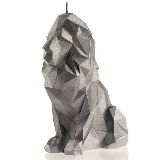 Świeca dekoracyjna 3D lew Lion Low-Poly Gray Candellana