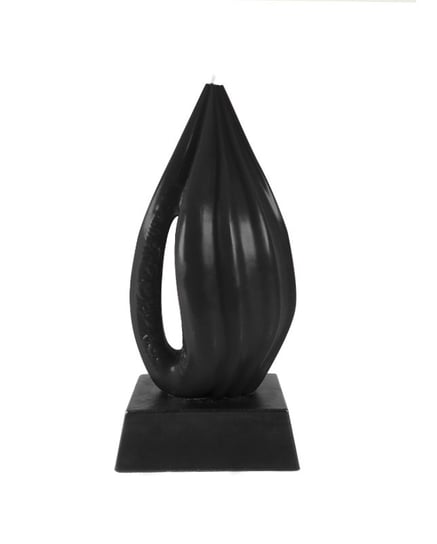 Świeca dekoracyjna - wzorzysta, czarna, 21 cm Kemiś