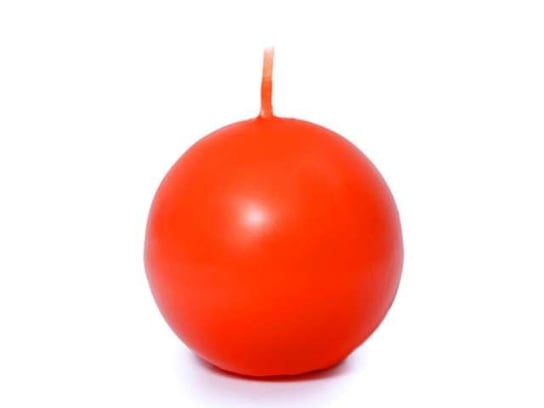 Świeca, Kula, 6 cm, matowa, pomarańczowa 