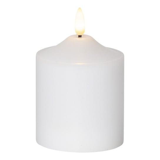Świeca LED woskowa filarowa FLAMME TOP biała 12cm STAR TRADING