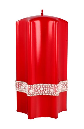 Świeca ozdobna ARTMAN Boże Narodzenie Crystal Opal Pearl, czerwona, gwiazda, 18x9 cm Artman