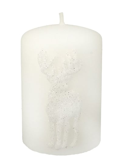 Świeca ozdobna ARTMAN Boże Narodzenie Jeleń, biała, 10x7 cm Artman