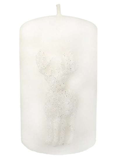Świeca ozdobna ARTMAN Boże Narodzenie Jeleń, biała, 14x7 cm Artman