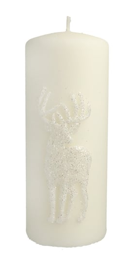 Świeca ozdobna ARTMAN Boże Narodzenie Jeleń, biała, 18x7 cm Artman