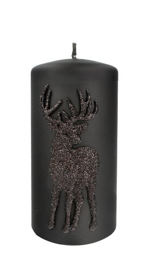Świeca ozdobna ARTMAN Boże Narodzenie Jeleń, czarna, 10x7 cm Artman