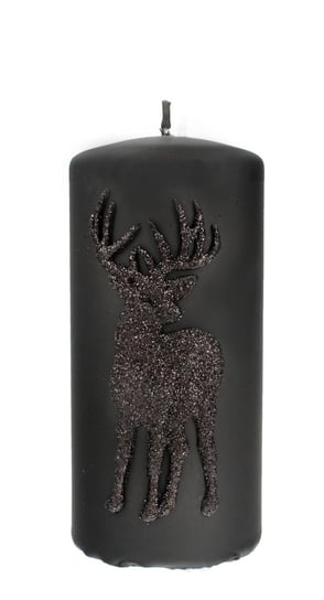 Świeca ozdobna ARTMAN Boże Narodzenie Jeleń, czarna, 14x7 cm Artman