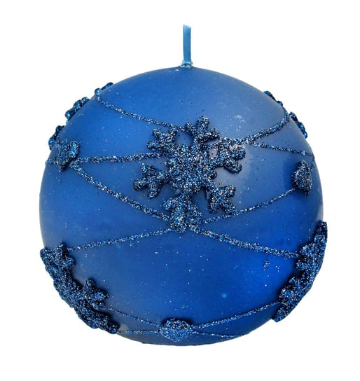 Świeca ozdobna ARTMAN Boże Narodzenie Snowflakes, granatowa, kula, 8 cm Artman