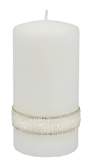 Świeca ozdobna ARTMAN Crystal Pearl, biała, 14x7 cm Artman