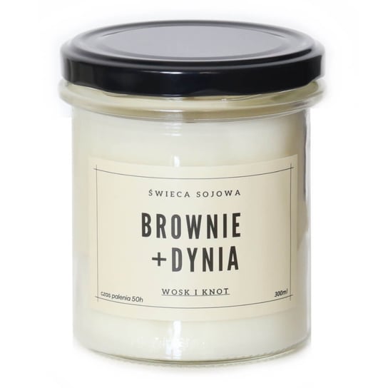 Świeca sojowa BROWNIE + DYNIA - aromatyczna ręcznie robiona naturalna świeca zapachowa w słoiczku 300ml Cup&You