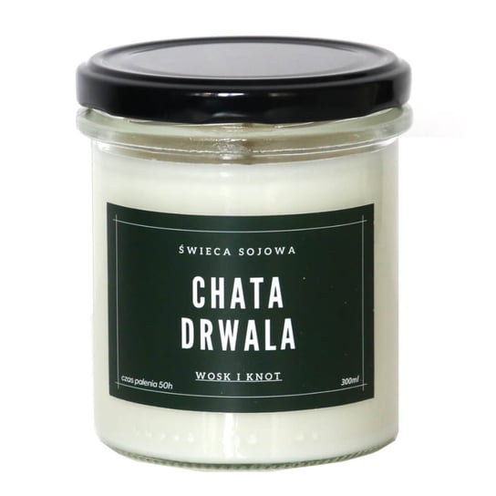 Świeca sojowa CHATA DRWALA - aromatyczna ręcznie robiona naturalna świeca zapachowa w słoiczku 300ml Cup&You