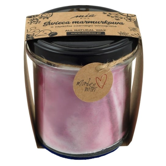 Świeca sojowa marmurkowa o zapachu Czarnego Winogronu, MIA BOX, 240g E-commerce
