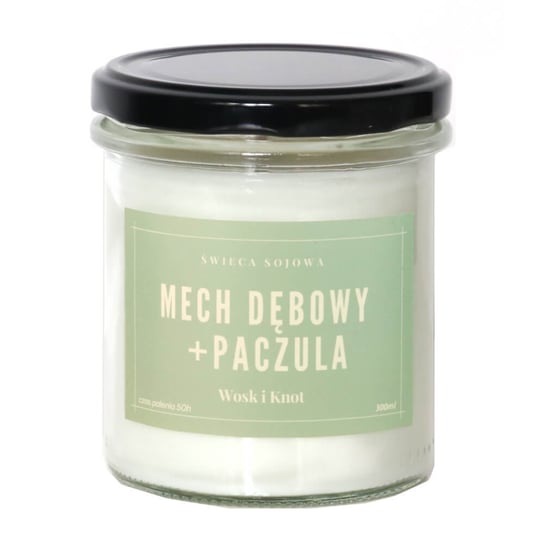 Świeca Sojowa  Mech Dębowy + Paczula - Aromatyczna Ręcznie Robiona Naturalna Świeca Zapachowa W Słoiczku 300Ml Cup&You