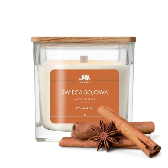 Świeca sojowa o zapachu CYNAMON 450g - BIG NATURE CANDLE Big Nature