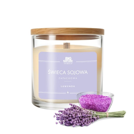 Świeca sojowa o zapachu LAWENDA 150g - BIG NATURE CANDLE Big Nature