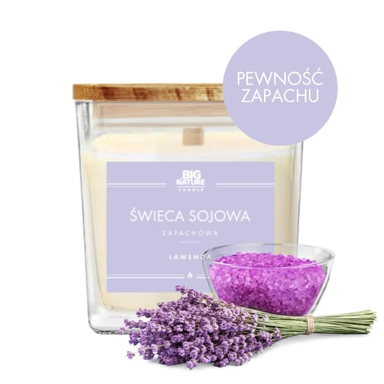 Świeca sojowa o zapachu LAWENDA 205g - BIG NATURE CANDLE Inna marka