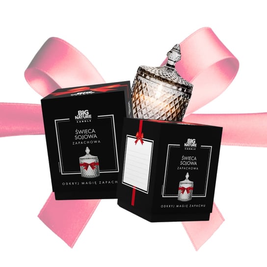Świeca sojowa o zapachu RÓŻA 240g PREZENTOWA - BIG NATURE CANDLE Big Nature