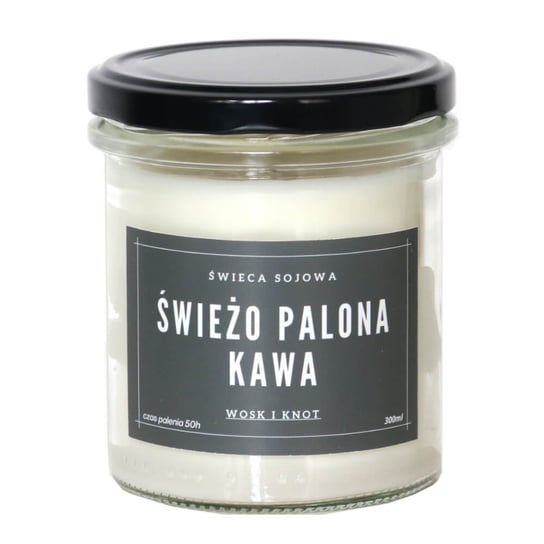 Świeca sojowa ŚWIEŻO PALONA KAWA - aromatyczna ręcznie robiona naturalna świeca zapachowa w słoiczku 300ml Cup&You