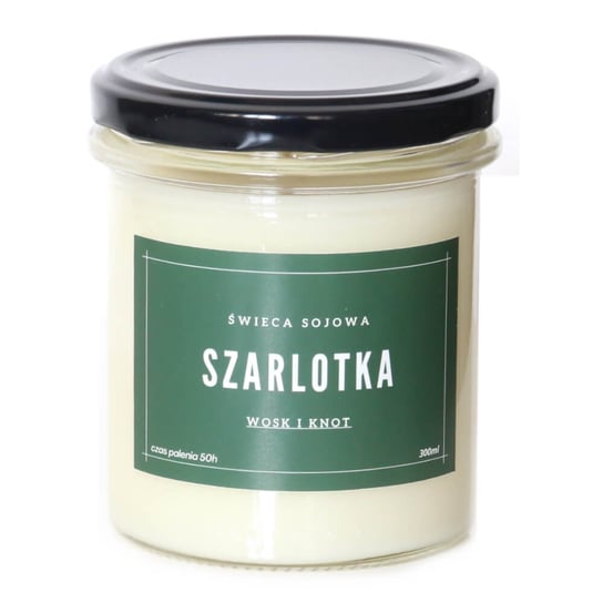 Świeca sojowa SZARLOTKA - aromatyczna ręcznie robiona naturalna świeca zapachowa w słoiczku 300ml Cup&You