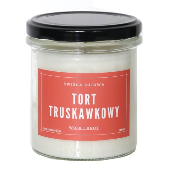Świeca sojowa TORT TRUSKAWKOWY - aromatyczna ręcznie robiona naturalna świeca zapachowa w słoiczku 300ml Cup&You
