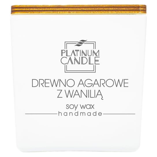 Świeca sojowa zapachowa DREWNO AGAROWE Z WANILIĄ 220g Platinum Candle