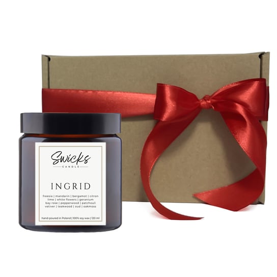 Świeca sojowa zapachowa INGRID 120 ml prezent w pudełku Swicks