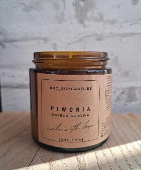 Świeca Sojowa Zapachowa Piwonia 120ml 27h PC_soycandles