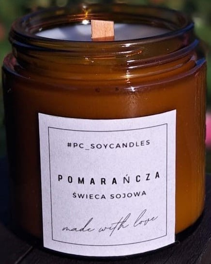 Świeca Sojowa Zapachowa Pomarańcza 120ml 27h Drewniany Knot PC_soycandles