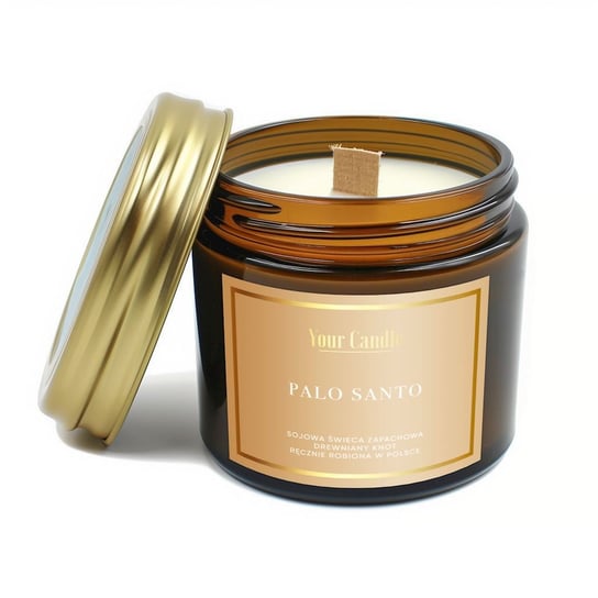 ŚWIECA SOJOWA ZAPACHOWA Z DREWNIANYM KNOTEM PALO SANTO 120 ml - YOUR CANDLE Your Candle