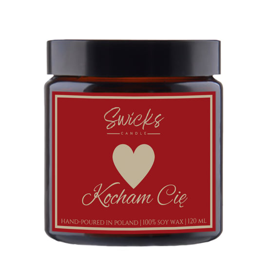 Świeca sojowa zapachowa z napisem Kocham Cię 120 ml Swicks