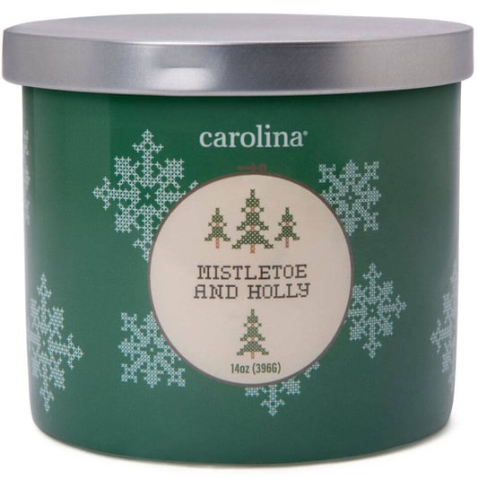 Świeca świąteczna sojowa zapachowa w szkle 3 knoty Colonial Candle 396 g - Jemioła Mistletoe & Holly Inna marka