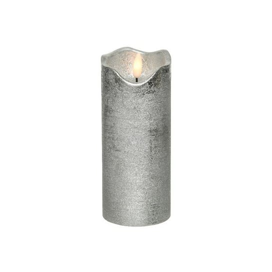 Świeca woskowa srebrna ledowa elektryczna na baterie 7x17cm Kaemingk