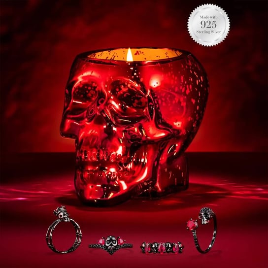 Świeca z biżuterią Pierścionek Charmed Aroma - Blood Red Plum Skull-5 XS Inna marka