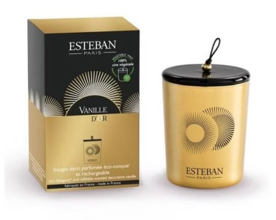 Świeca zapachowa (180 g) + ceramiczna przykrywka Vanille d'Or Esteban Esteban