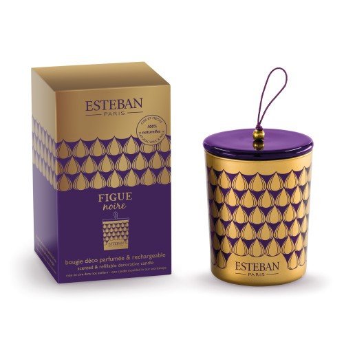 Świeca zapachowa (180 g) Figue noire + ceramiczna przykrywka Esteban Esteban