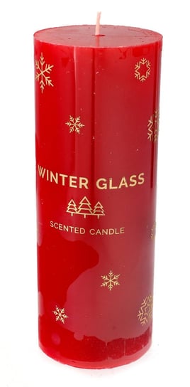 Świeca zapachowa ARTMAN Boże Narodzenie Winter Glass, czerwona, 19x7 cm Artman