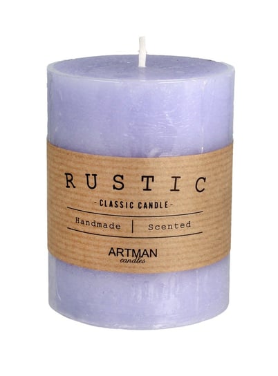 Świeca zapachowa ARTMAN Rustic, jasnofioletowa, 9x7 cm Artman