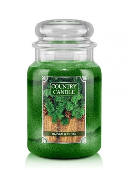 Świeca zapachowa COUNTRY CANDLE, Balsam & Cedar, duży słoik, 2 knoty Country Candle