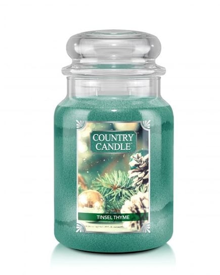 Świeca zapachowa COUNTRY CANDLE Tinsel Thyme, duży słoik, 680 g, 2 knoty Country Candle