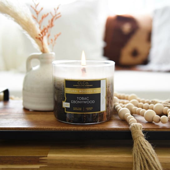 Świeca zapachowa drewniany knot Tobac Ebonywood Candlelite 396 g Inna marka Sklep